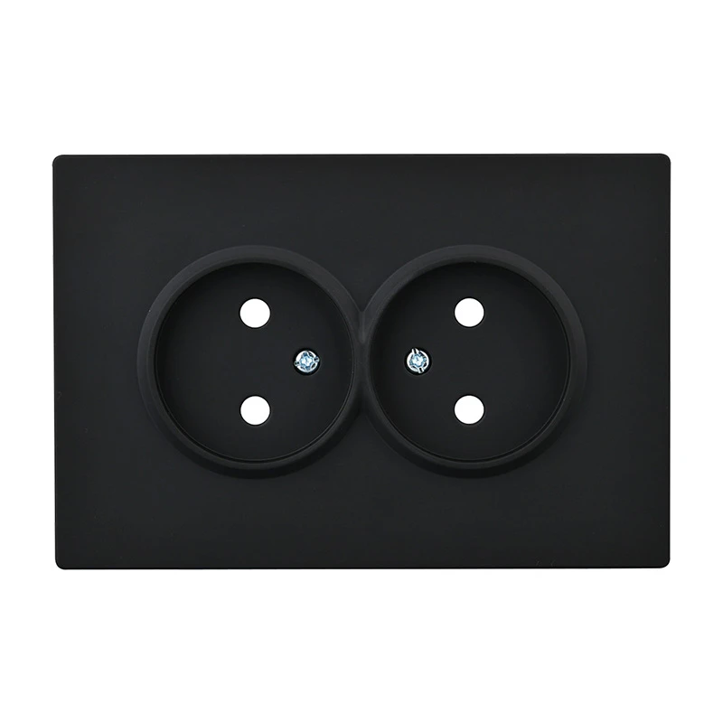 EU Standard Two Gang Socket Black